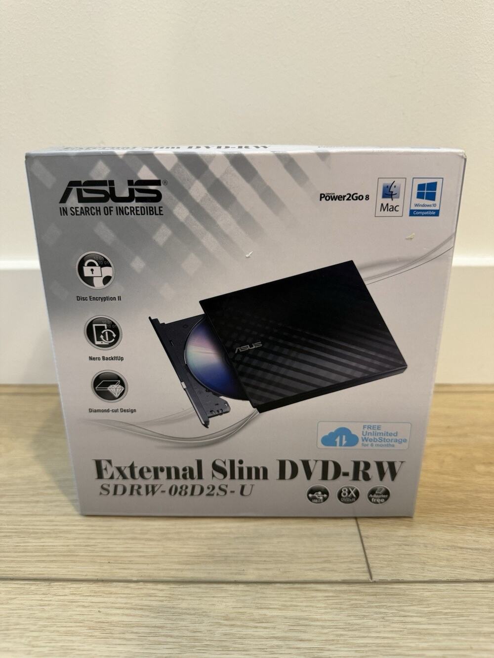ASUS SDRW-08D2S-U Slim Portable External 8X DVD-RW New